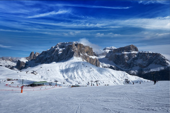 度假滑雪雪山摄影图片