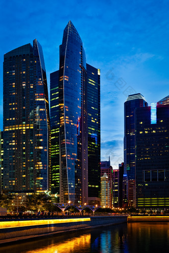 新加坡天际线城市景观摩天大楼