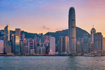 在香港城市景观市中心天空