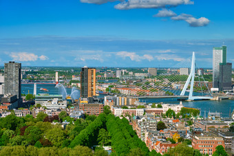 鹿特丹Euromast桥天际线
