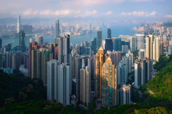 在香港摩天大楼天际线<strong>体系</strong>结构