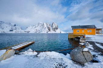 Lofoten岛屿挪威冬天