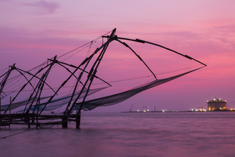 美丽<strong>晚霞</strong>下的码头风景