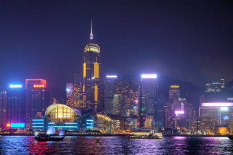 在香港天际线摩天大楼建筑物