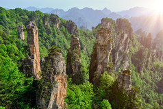 张家界山峰风景日出摄影图片