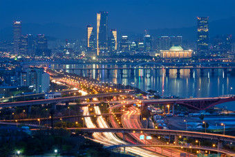 首尔韩国晚上桥