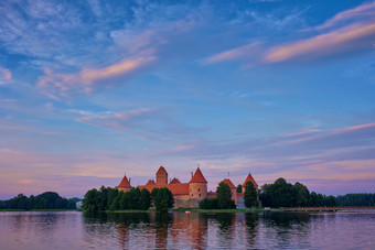 特拉凯立陶宛城堡平静