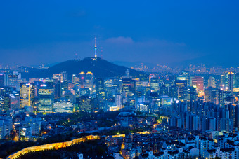 首尔韩国南黄昏