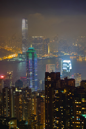 在香港摩天大楼市中心峰