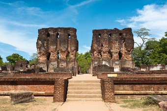 斯里兰卡Pollonaruwa古老的门