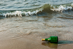 海滩波浪玻璃瓶瓶子