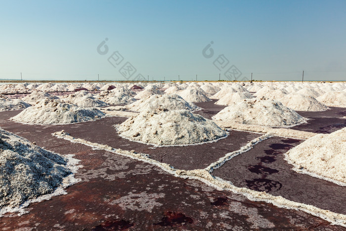 桑巴哈尔整齐的盐场摄影图