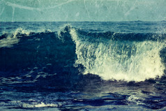 大自然波涛汹涌的海浪