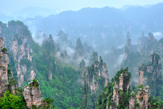 砂岩山峰摄影图片