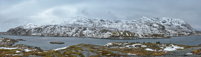 挪威整体山貌风景摄影图