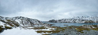 挪威岛屿山水风景画