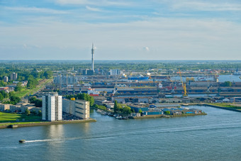 鹿特丹城市远景摄影图片
