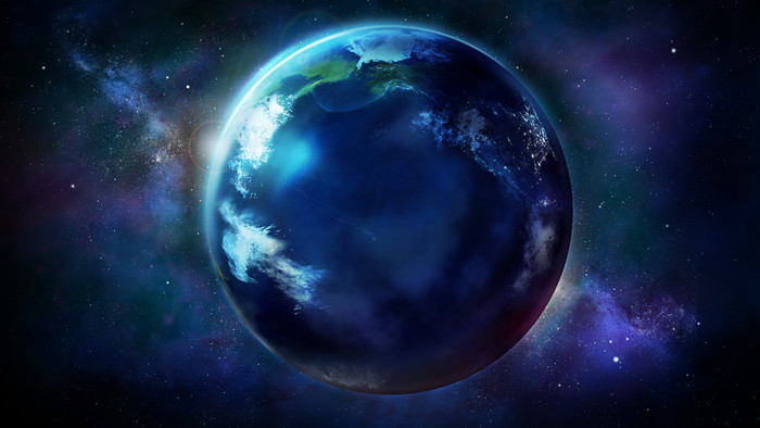 宇宙星球地球蓝色海洋摄影图