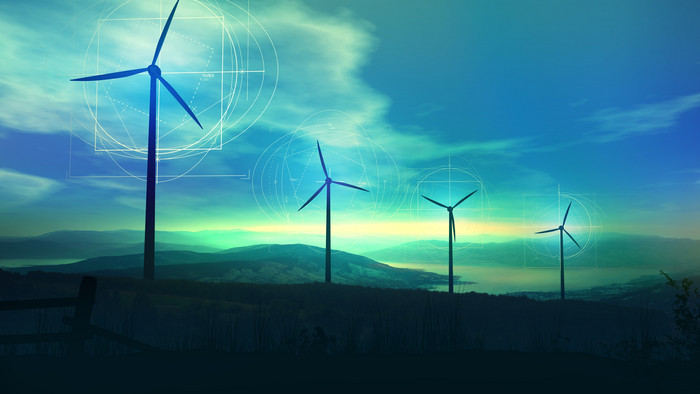 生态风车能源摄影图片