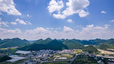 壮丽风光贵州云贵高原连绵山峰大山航拍延时