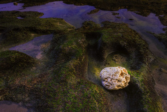 自然风景<strong>夜晚</strong>海边石头摄影图