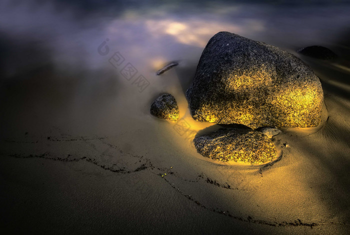 大自然海滩沙滩卵石摄影图
