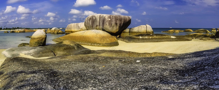 海滩卵石海岸岩石摄影图