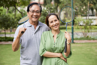 清新老年夫妻摄影图