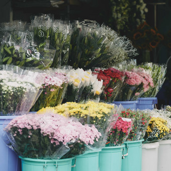 清新鲜花店摄影图