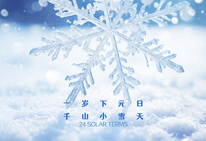 小雪传统24节气创意大气摄影图海报