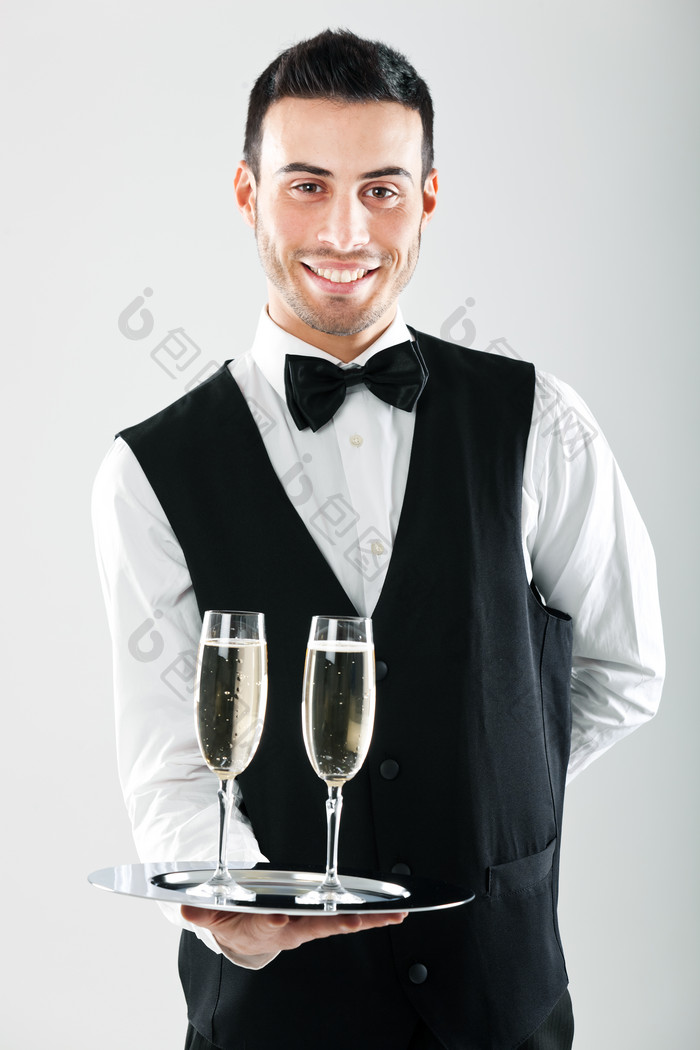 服务员香槟长笛聚会