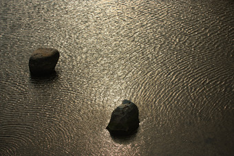 水波纹石头自然风光图片摄影图