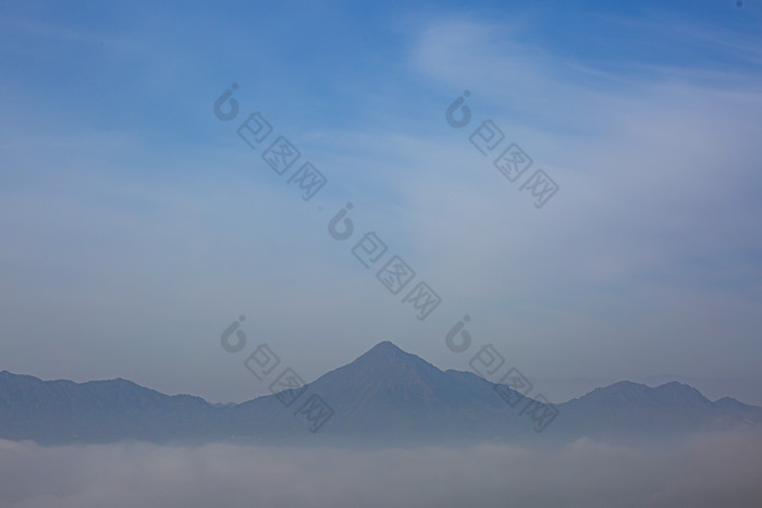 蓝色大气山川风光