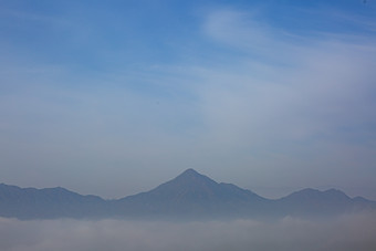 蓝色大气山川风光