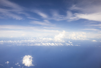 飞机飞过云层云海变动航拍