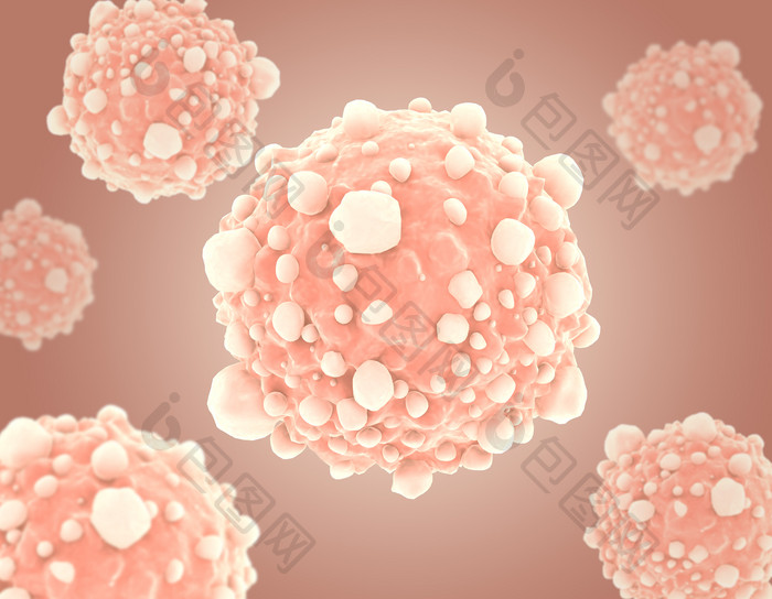 粉色球状肿瘤摄影图