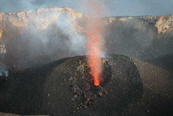火山喷发<strong>岩浆</strong>风景插图