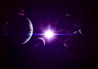 紫色星体外星摄影插图