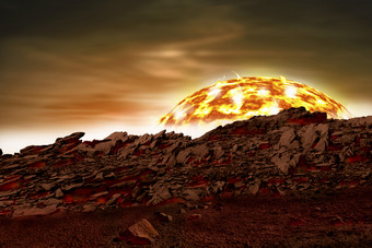 星球岩石太阳摄影插图