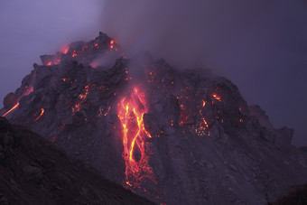 火山岩浆摄影风景插图