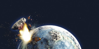陨石撞击星球摄影插图