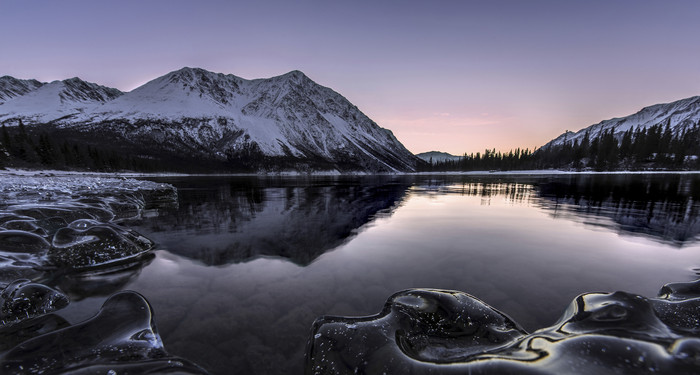 冬季湖景摄影插图