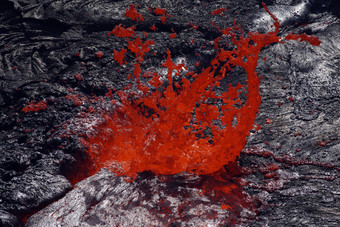 <strong>火山</strong>迸发岩浆熔岩摄影插图