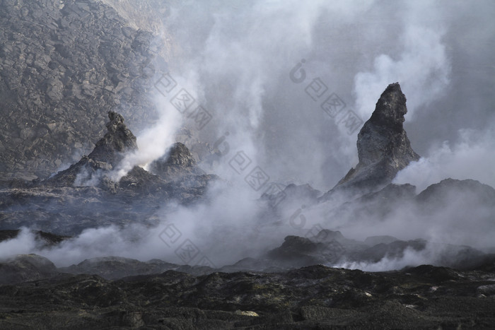 火山岩石熔岩摄影图