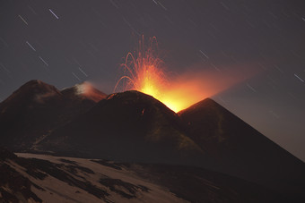 <strong>火山</strong>喷发岩浆风景图