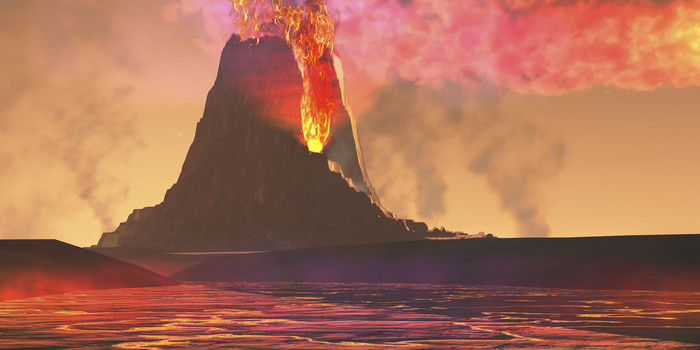火山爆发熔浆合成插图