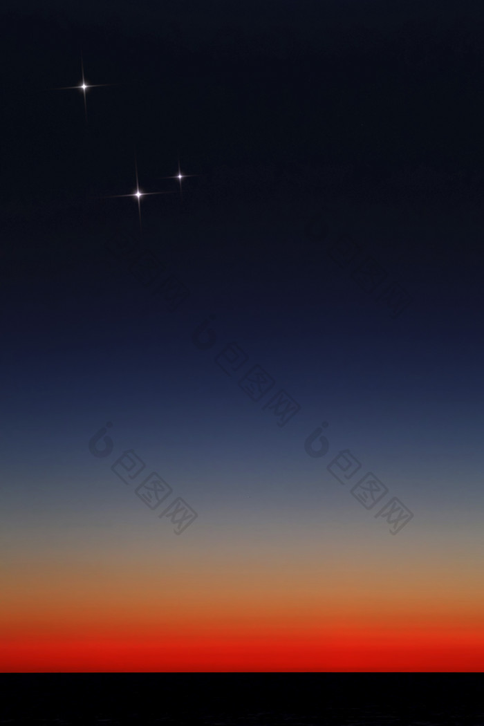 日落夜景星星摄影插图