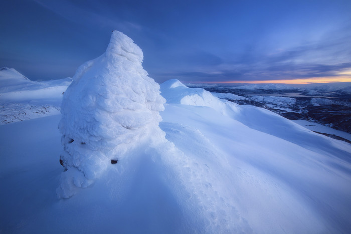 蓝色调挪威的冬天