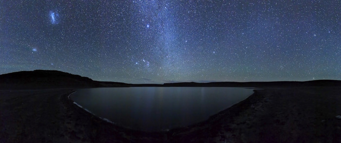 环礁湖夜景摄影插图