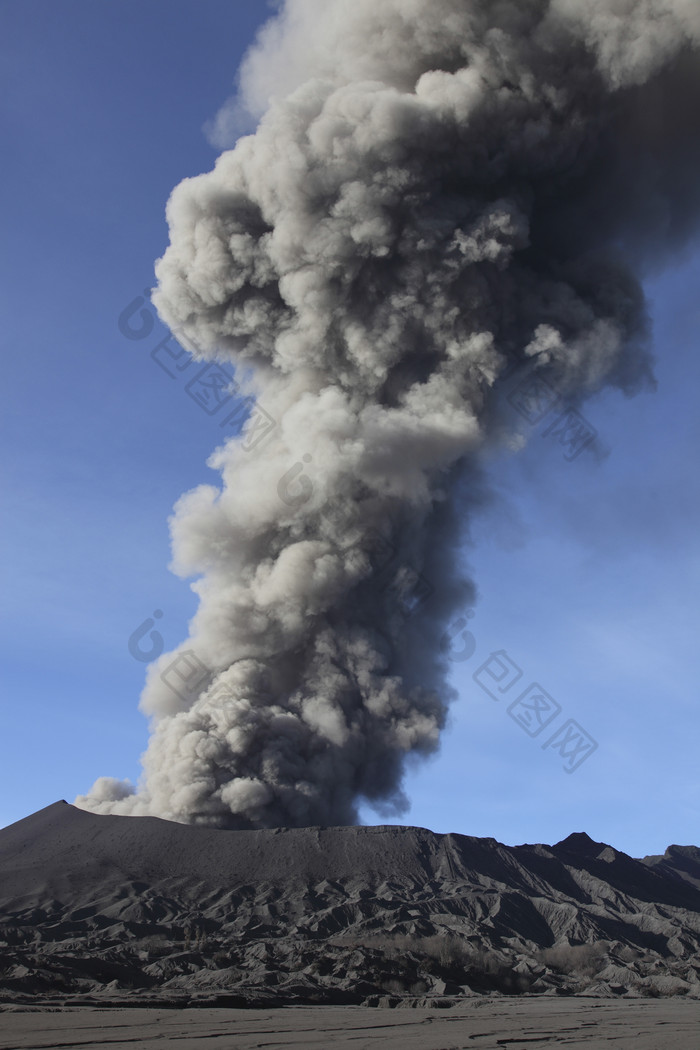 火山灾害摄影插图